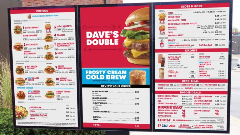 Menu for Wendys With Prices