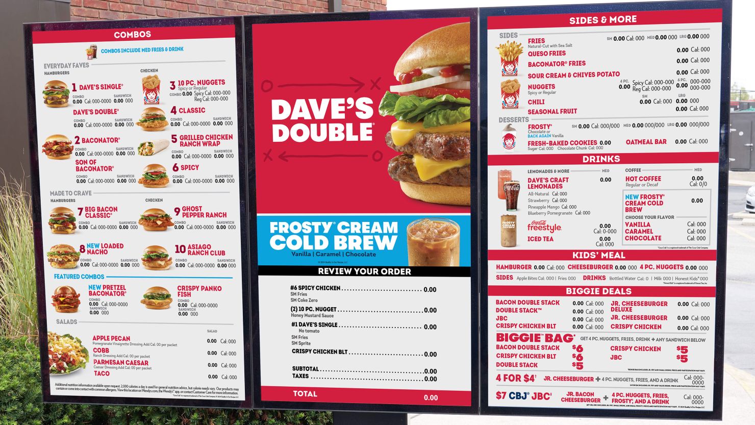 Menu for Wendys With Prices