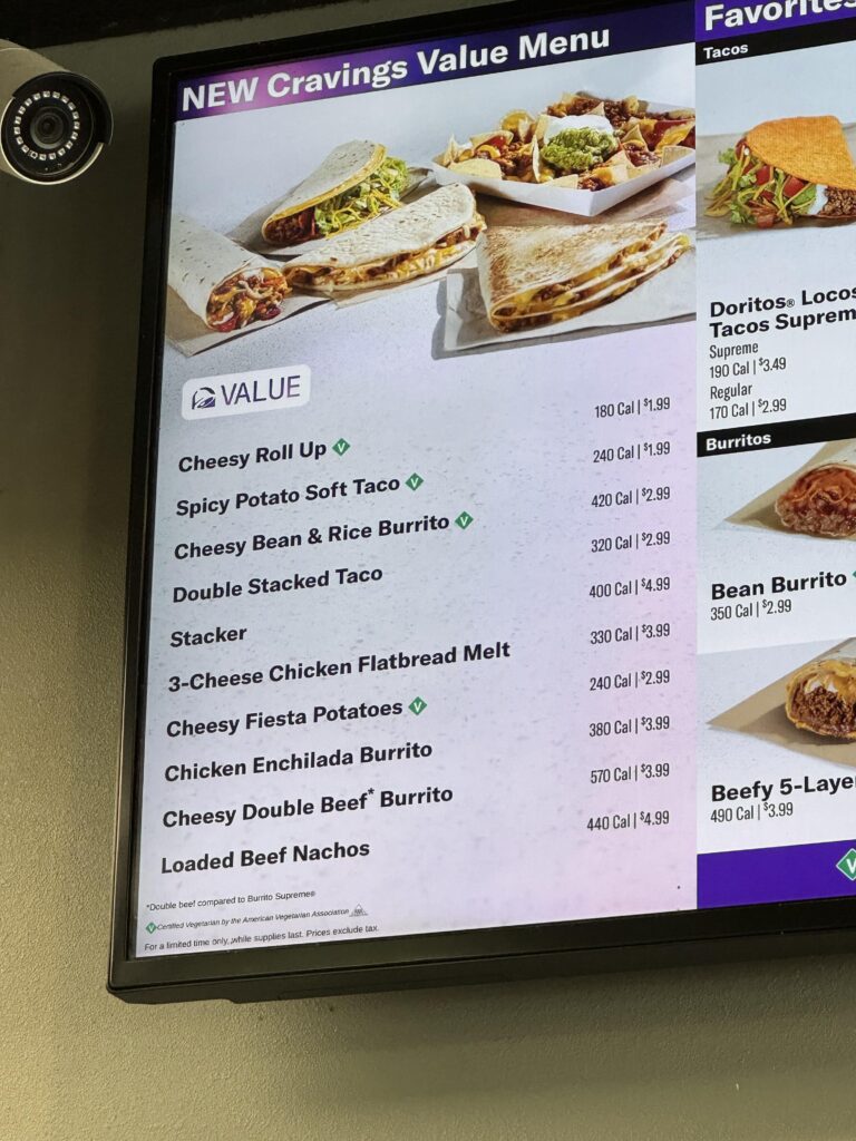 Taco Bell 2 Dollar Menu With Prices