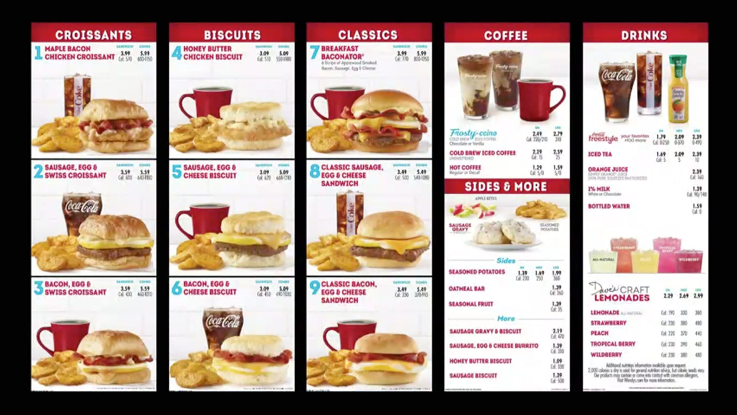 Wendys Menu With Prices Breakfast
